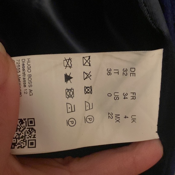 Hugo Boss Women’s Size 0 Cashmere and Wool Slim Fit Blue Car Coat - Picture 5 of 6